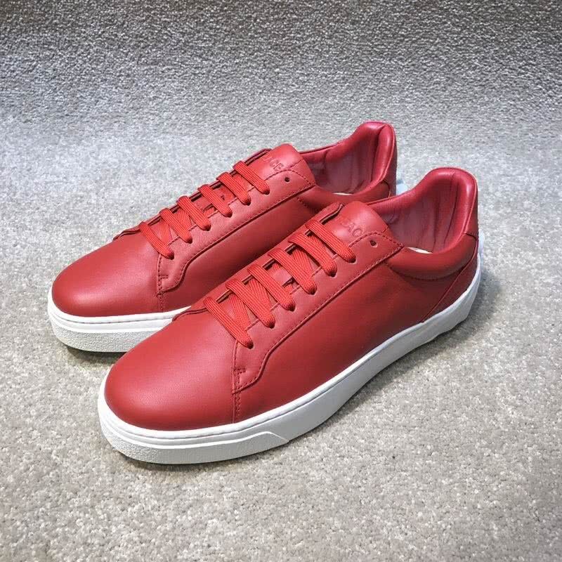 Versace Top Quality Casual Shoes Simple Cowhide Red Men 3