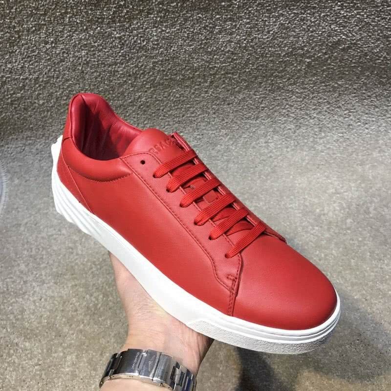 Versace Top Quality Casual Shoes Simple Cowhide Red Men 5