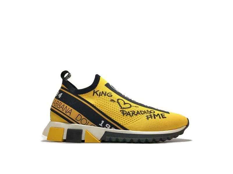 Dolce & Gabbana Sneakers Graffiti Yellow Black Men And Women 2
