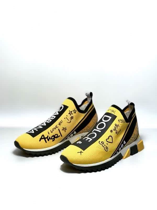 Dolce & Gabbana Sneakers Graffiti Yellow Black Men And Women 1
