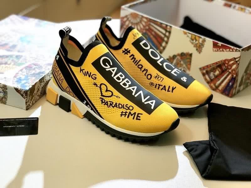 Dolce & Gabbana Sneakers Graffiti Yellow Black Men And Women 4
