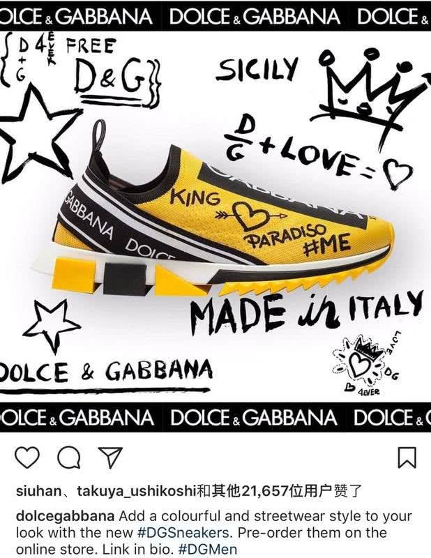 Dolce & Gabbana Sneakers Graffiti Yellow Black Men And Women 5
