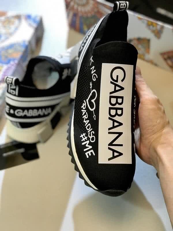 Dolce & Gabbana Sneakers Graffiti Black White Men And Women 7
