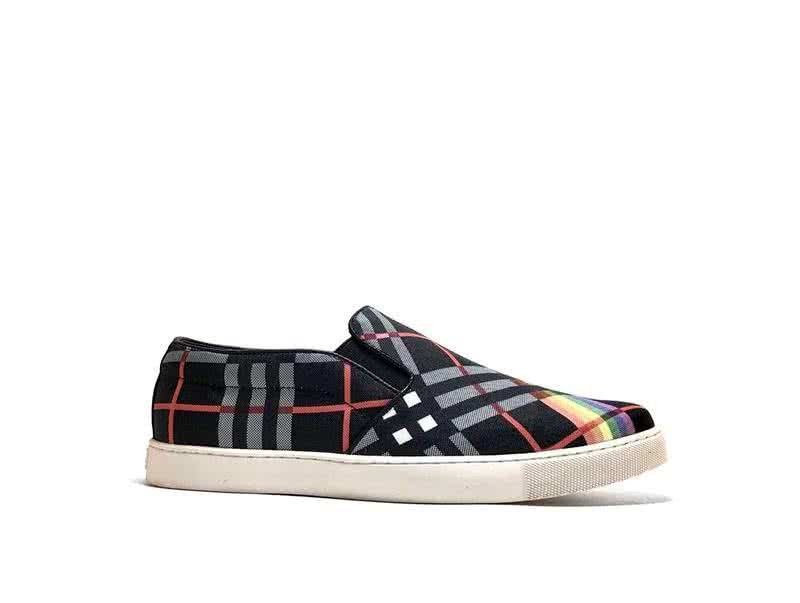 Burberry Fashion Comfortable Shoes Cowhide Black And Red Men 1