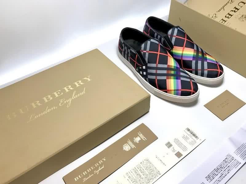 Burberry Fashion Comfortable Shoes Cowhide Black And Red Men 3