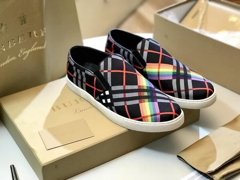 Burberry Fashion Comfortable Shoes Cowhide Black And Red Men 5