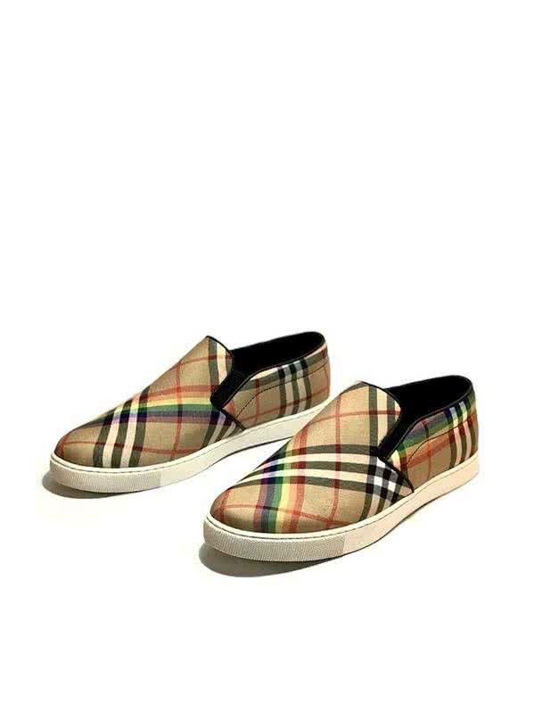 Burberry Fashion Comfortable Shoes Cowhide Yellow And Red Men 2