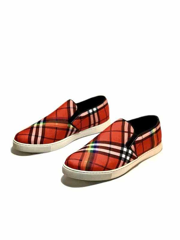Burberry Fashion Comfortable Shoes Cowhide White And Red Men 3