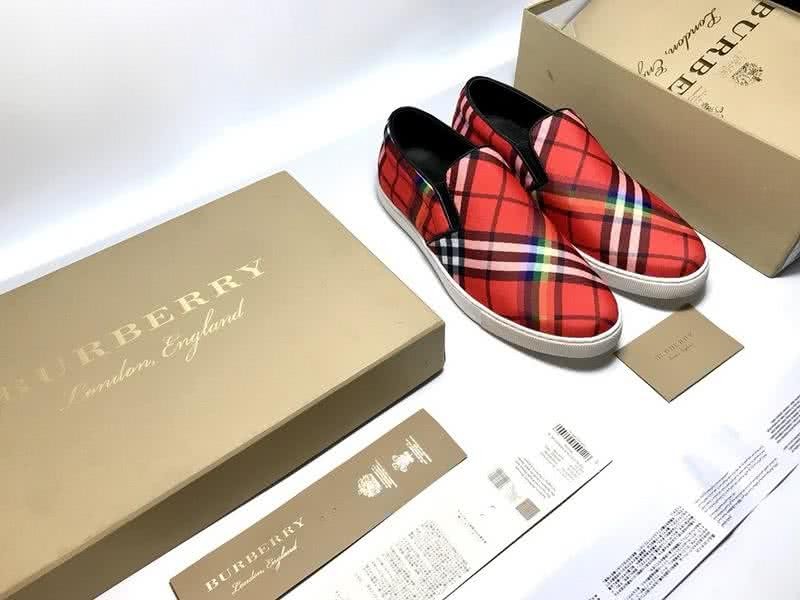 Burberry Fashion Comfortable Shoes Cowhide White And Red Men 1