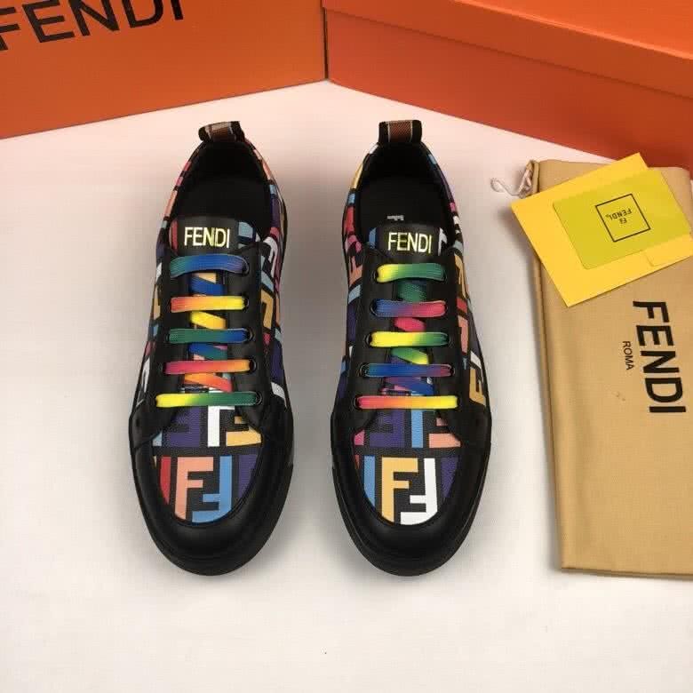 Fendi Sneakers Lace-ups Black Upper Colorful Letters Men 1