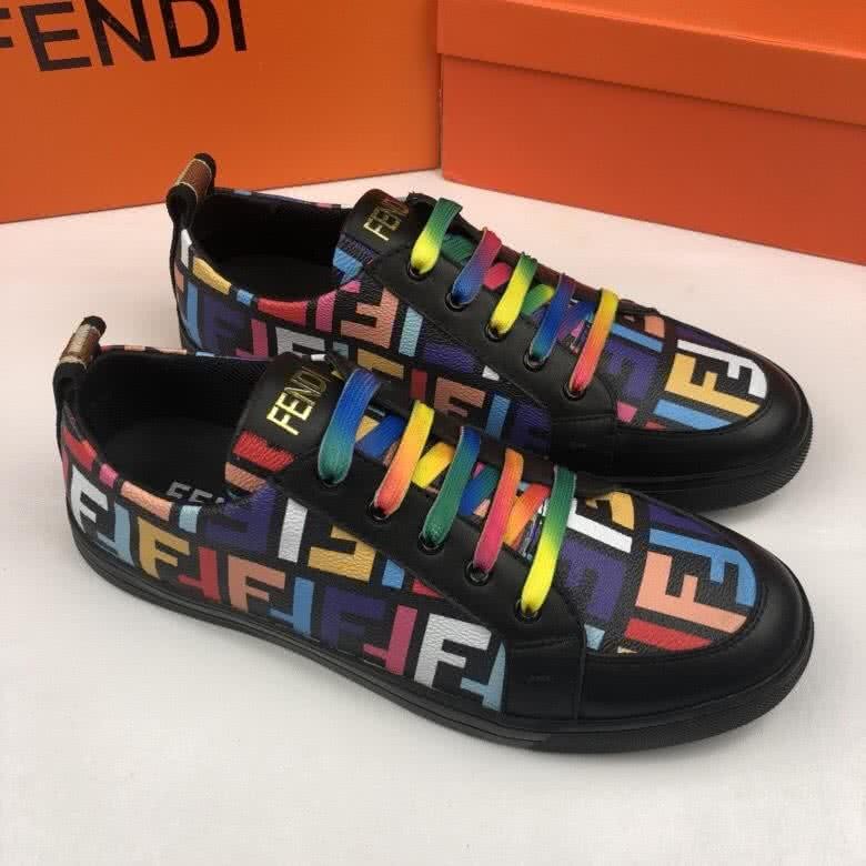 Fendi Sneakers Lace-ups Black Upper Colorful Letters Men 2