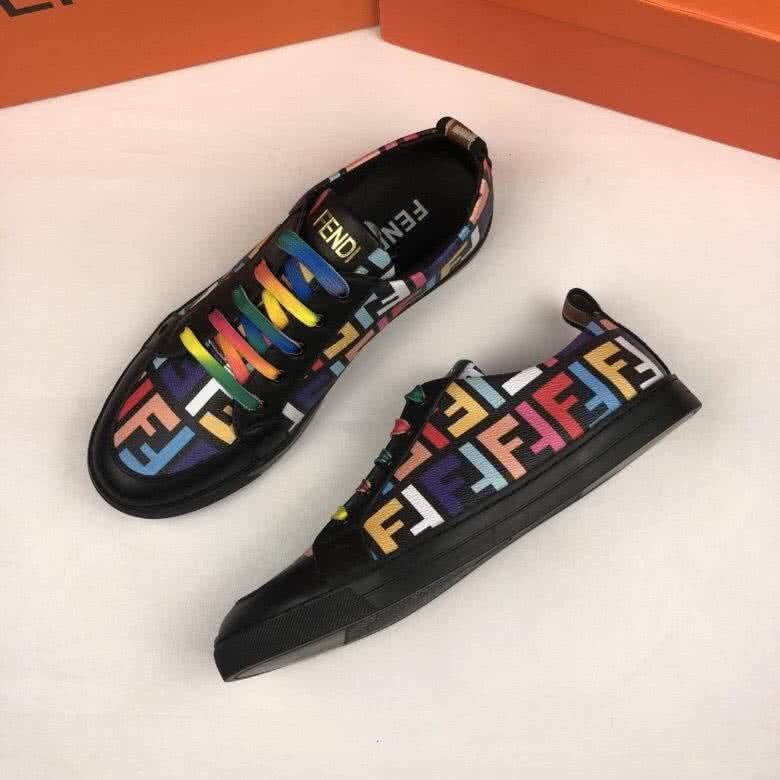 Fendi Sneakers Lace-ups Black Upper Colorful Letters Men 3