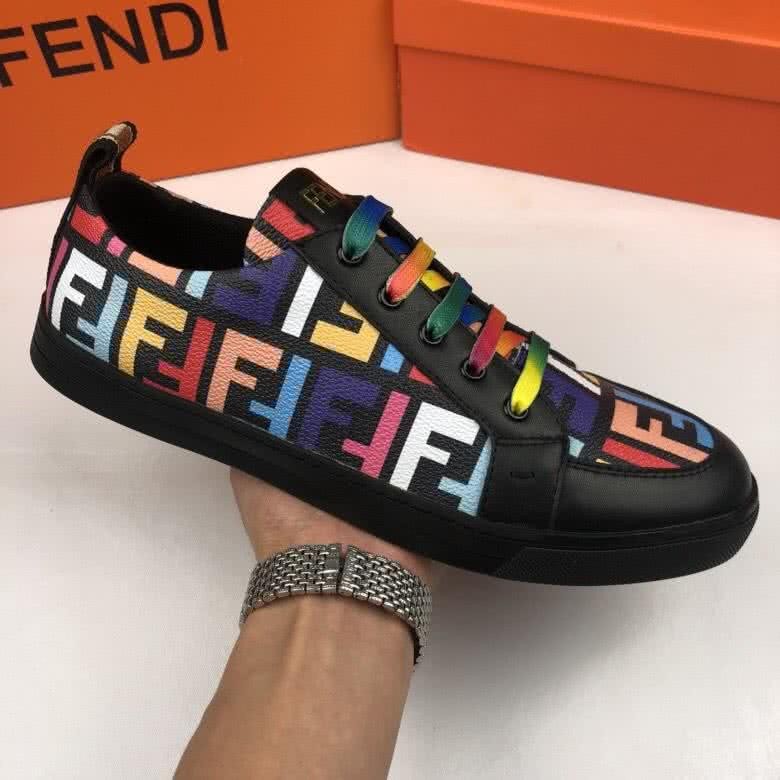 Fendi Sneakers Lace-ups Black Upper Colorful Letters Men 4
