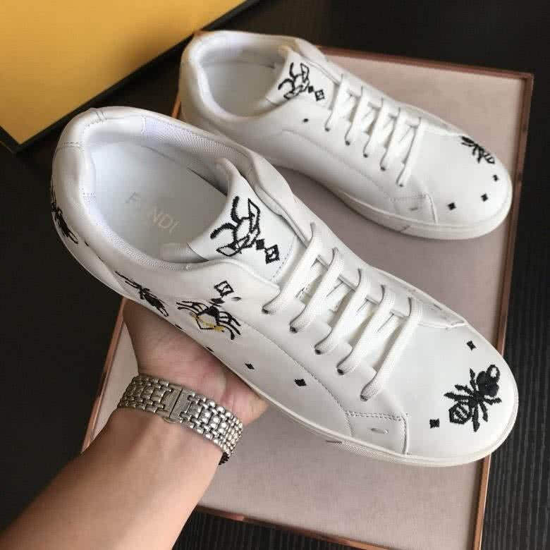 Fendi Sneakers Lace-ups Embroidery White Men 3