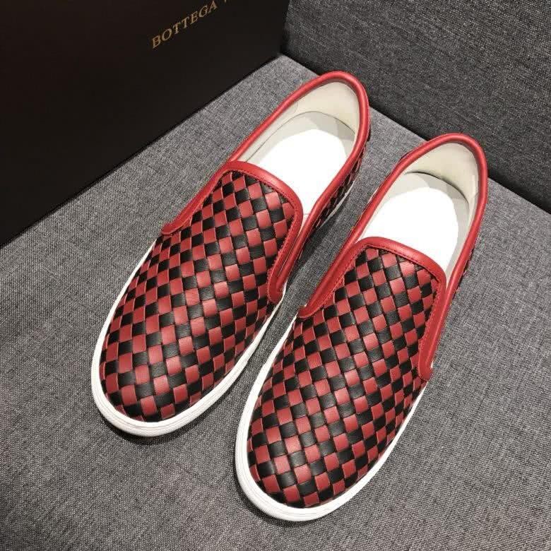 Bottega Veneta New Fashion Loafers Cowhide Red And Black Men 1