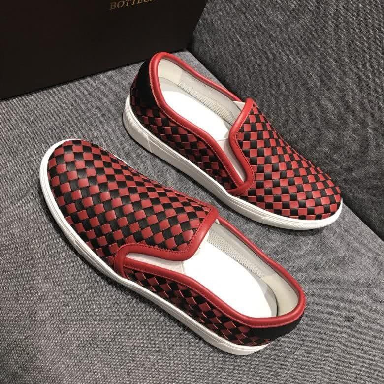 Bottega Veneta New Fashion Loafers Cowhide Red And Black Men 2