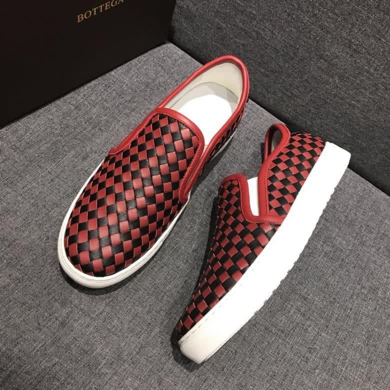 Bottega Veneta New Fashion Loafers Cowhide Red And Black Men 3