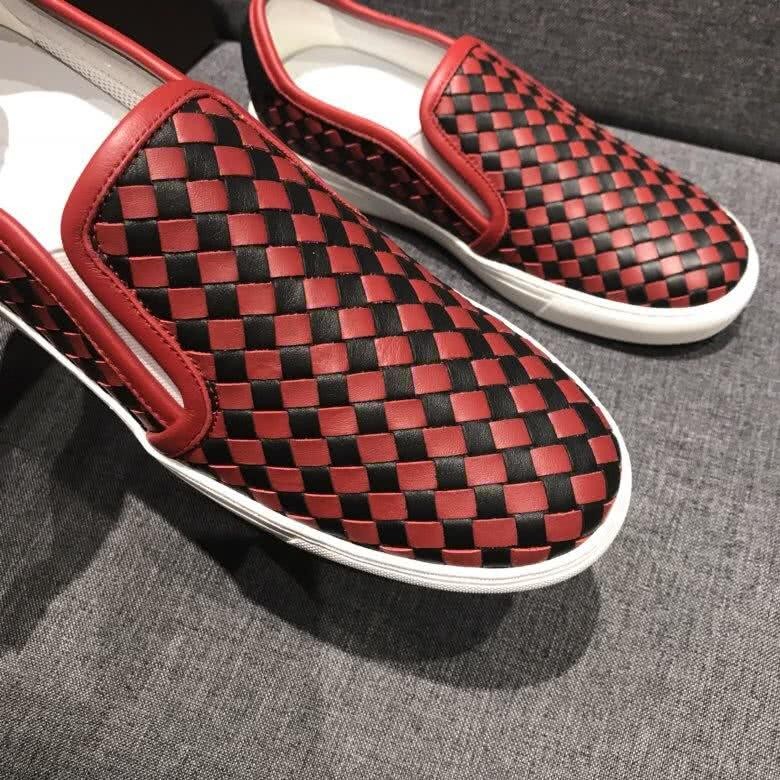 Bottega Veneta New Fashion Loafers Cowhide Red And Black Men 5