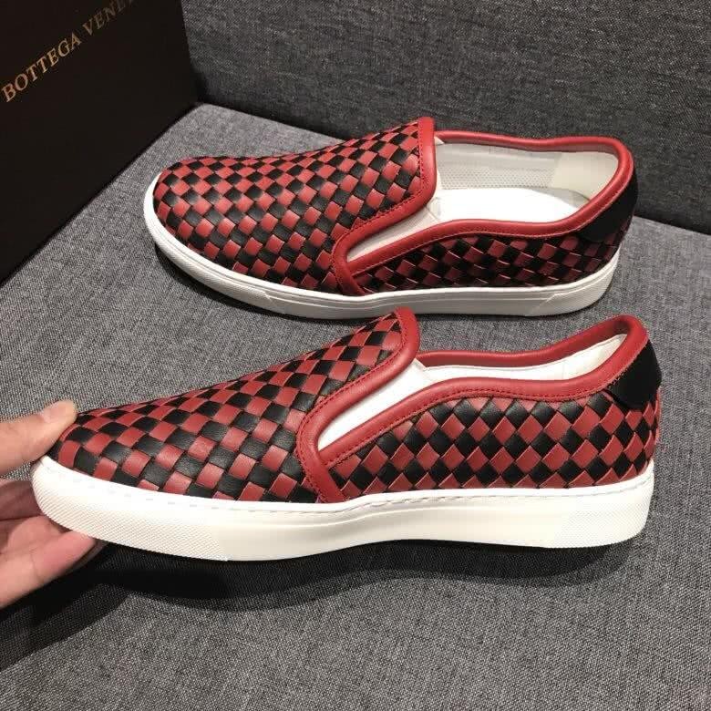 Bottega Veneta New Fashion Loafers Cowhide Red And Black Men 7