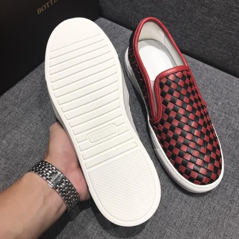 Bottega Veneta New Fashion Loafers Cowhide Red And Black Men 9