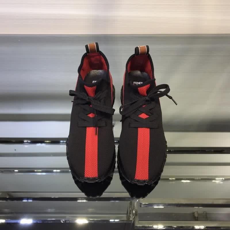 Fendi Sneakers Fabric Black And Red Men 2