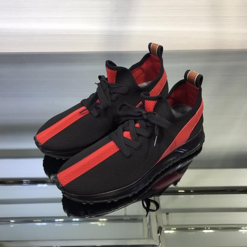Fendi Sneakers Fabric Black And Red Men 1