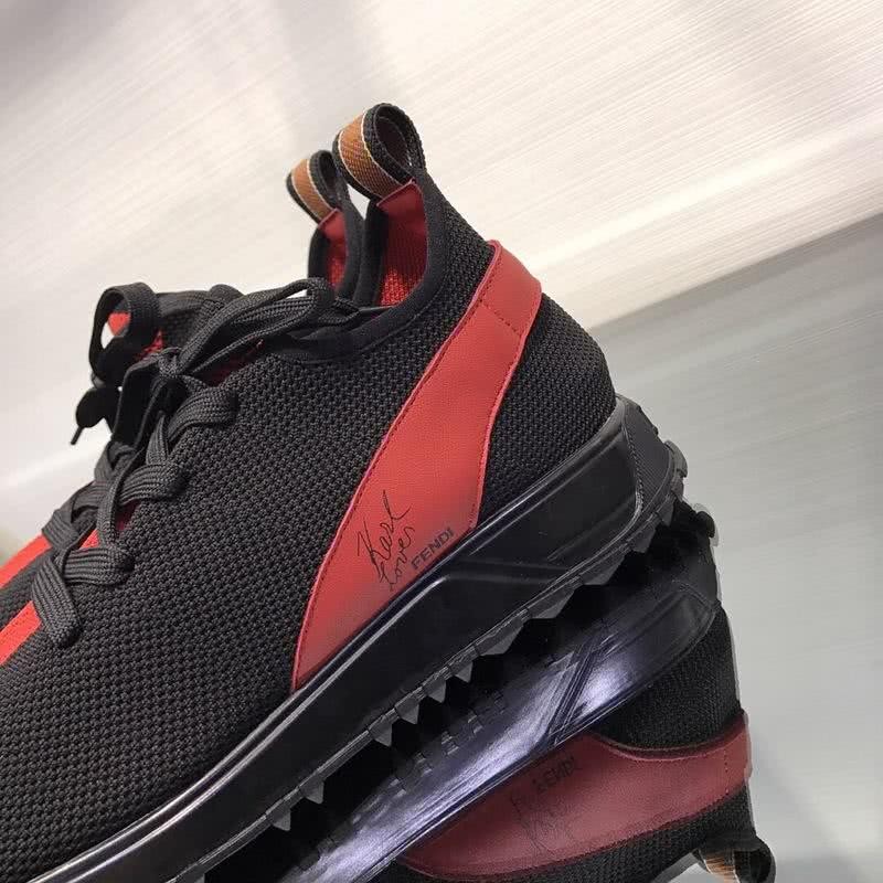 Fendi Sneakers Fabric Black And Red Men 8