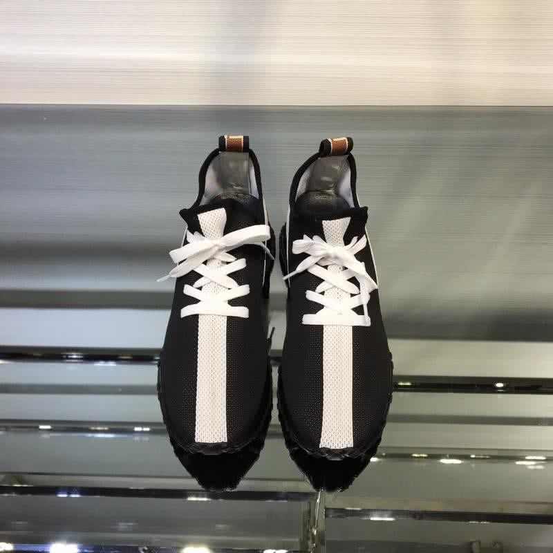 Fendi Sneakers Fabric Black And White Men 2