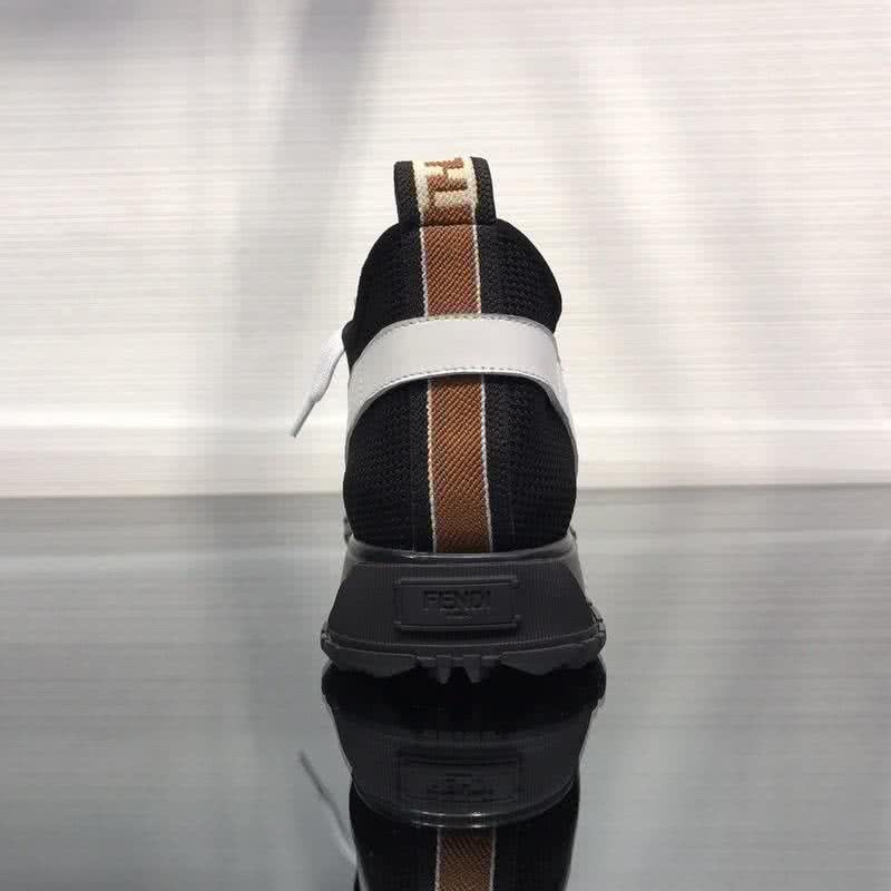 Fendi Sneakers Fabric Black And White Men 5