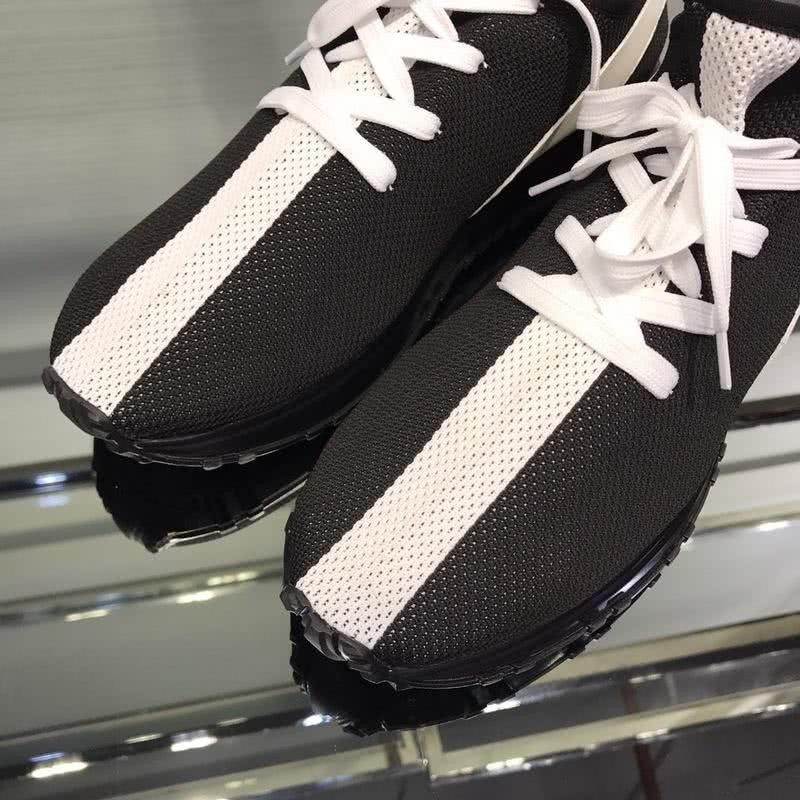 Fendi Sneakers Fabric Black And White Men 7