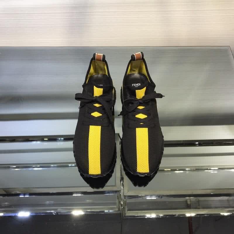 Fendi Sneakers Fabric Black And Yellow Men 2