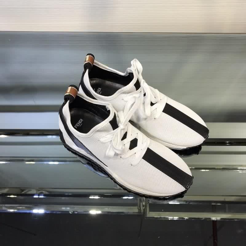 Fendi Sneakers Fabric White And Black Men 3