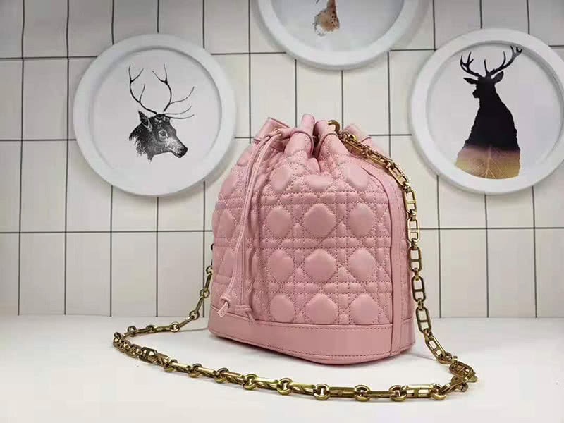 Dior Miss Dior Lambskin Bucket Bag Pink 3