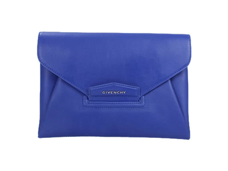 Givenchy Antigona Envelope Clutch Grained Leather Navy Blue 1