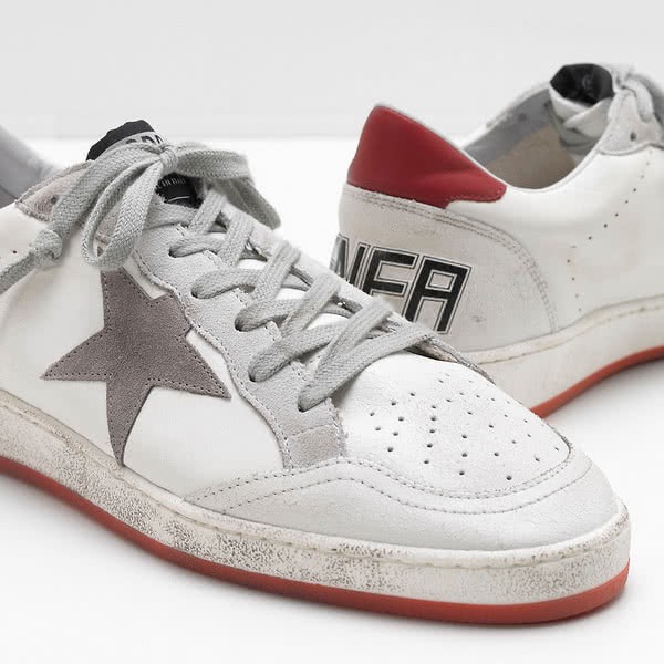 Golden Goose Ball Star Sneakers calf leather Suede toe pierced cracklé leather 4