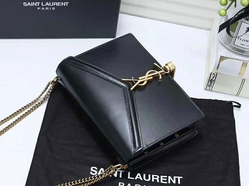 Saint Laurent Cassandra Monogram Clasp Bag Calfskin Black 6