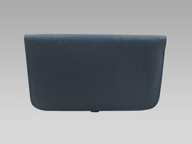 Hermes Dogon Togo Leather Wallet Purse Dark Blue 3