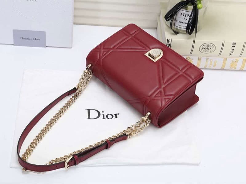 Dior Diorama Lambskin Bag Burgundy d05281 6