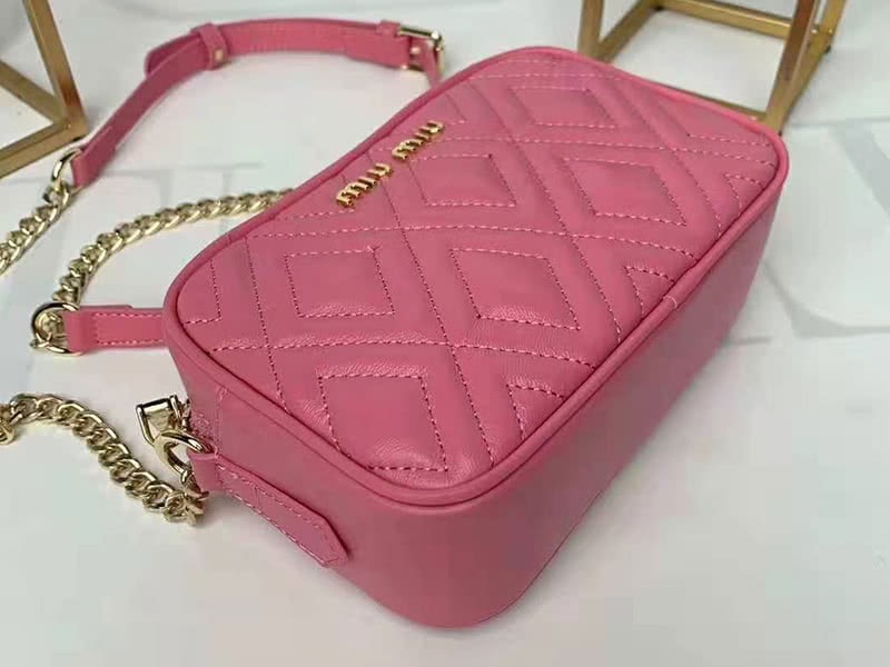 Miu Miu Calfskin Leather Belt Bag Hot Pink 4