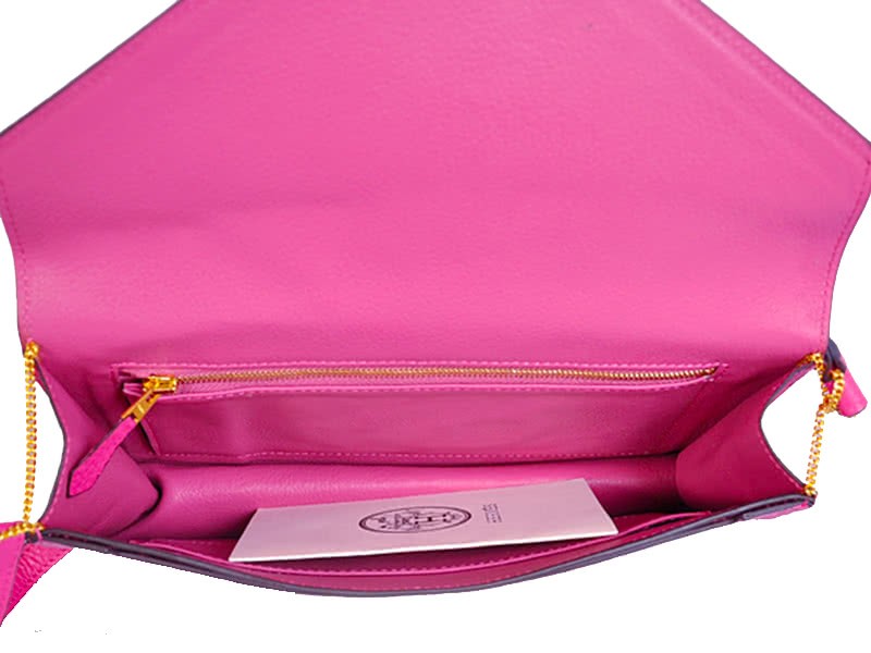 Hermes Pilot Envelope Clutch Hot Pink With Gold Hardware 13