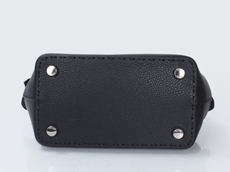 Fendi Original Leather Mini Selleria Adele Satchel Black 4