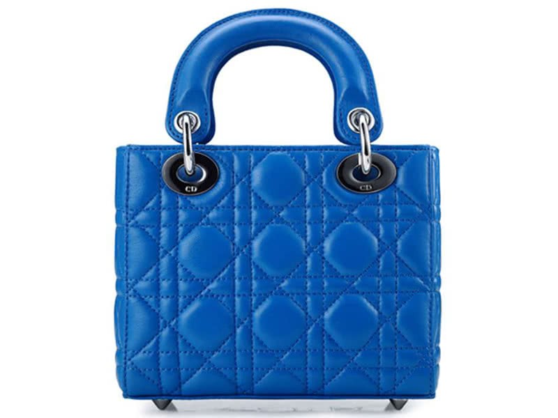 Dior Nano Leather Bag Silver Hardware Blue 1