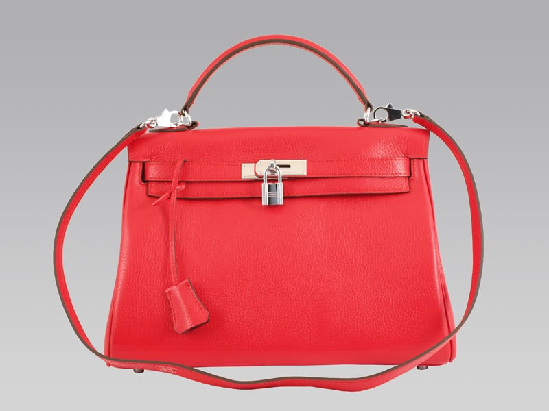 Hermes Kelly 32cm Togo Leather Clemence Rouge Vif 1