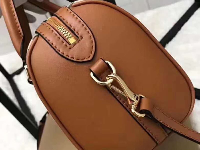 Burberry Boston Bag In Vintage Check And Leather Brown 4