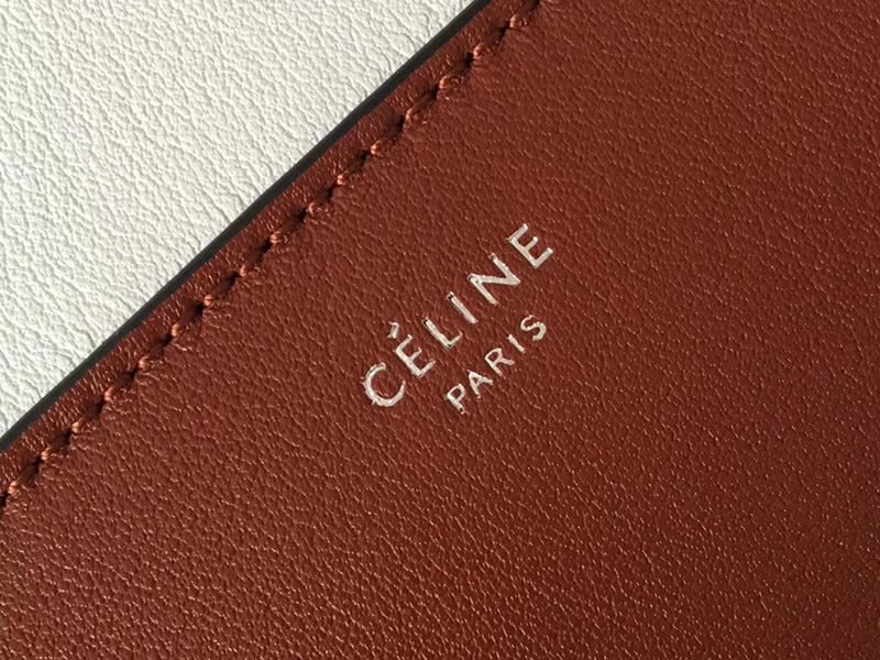 Celine Medium Frame Shoulder Bag Calskin Burgundy And White 9