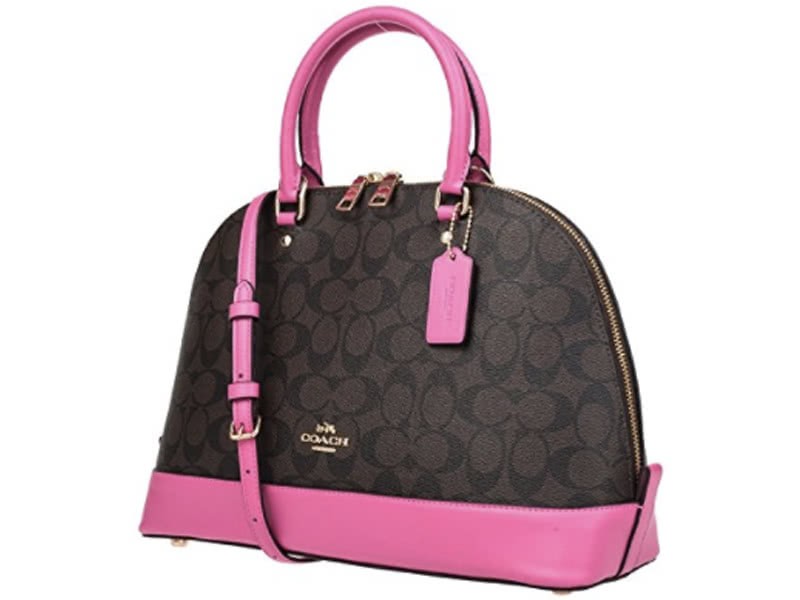 Coach Signature Sierra Satchel Crossbody Bag Hot Pink Choco 3