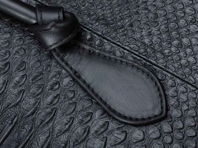 Celine Tie Nano Top Handle Bag Leather Black Python 15