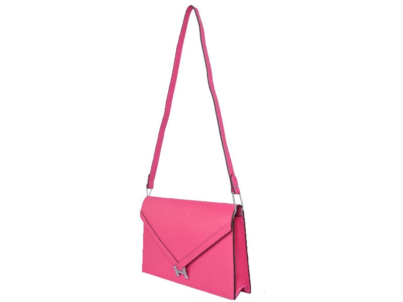 Hermes Pilot Envelope Clutch Hot Pink With Silver Hardware 2