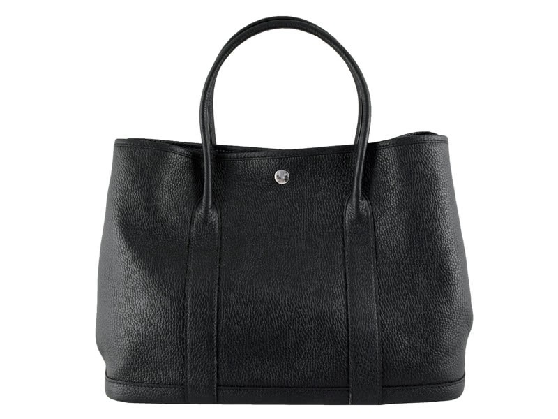 Hermes Garden Party Togo Leather Tote Bag Black 1