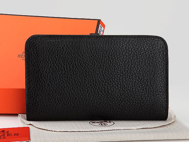 Hermes Dogon Togo Original Leather Combined Wallet Black 2